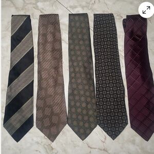 LOT of 5 Vintage Giorgio Armani Men's Silk Neck Ties 4 inch width Made in Italy